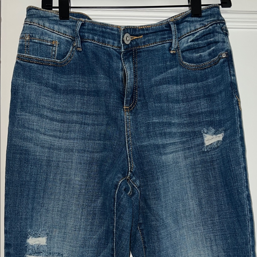 INC International Concepts Blue Distressed Boyfriend Jeans